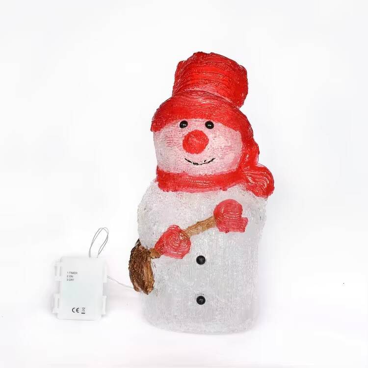 Cute New Arrivals 3d Small Acrylic Christmas Festivals Home Decoration Snowman Kids Gift Sculpture Set Night Light