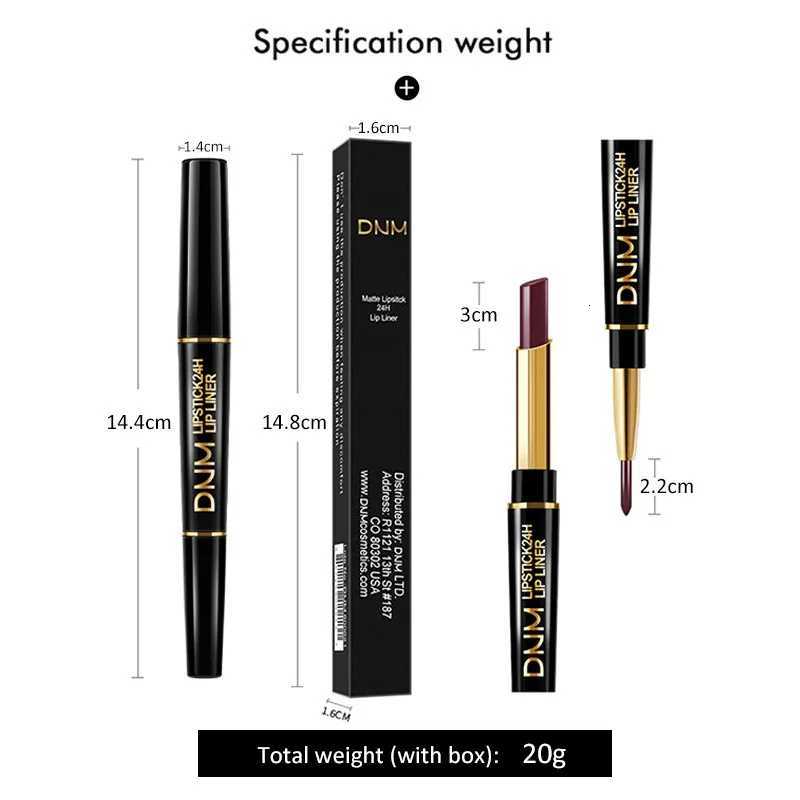 Double Ended Matte Lipstick Long Lasting Waterproof Lipsticks Brand Lip Makeup Cosmetics Dark Red Lips Liner Pencil Beauty G250729