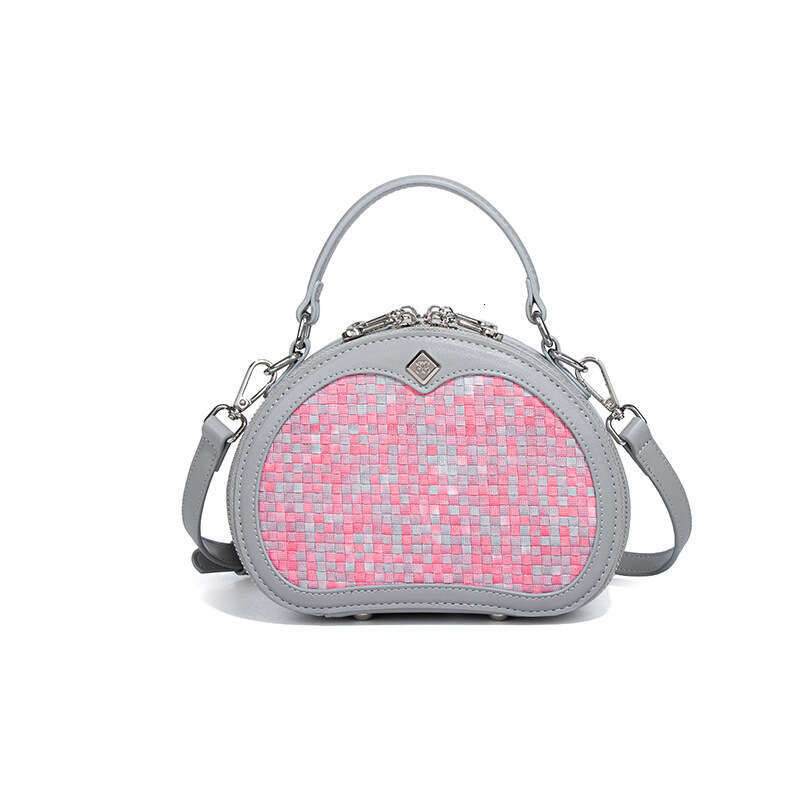 2025 New Fashionable Women Unique Style Single Shoulder Crossbody Bag Woven Denim Handbag Studded Round Bag