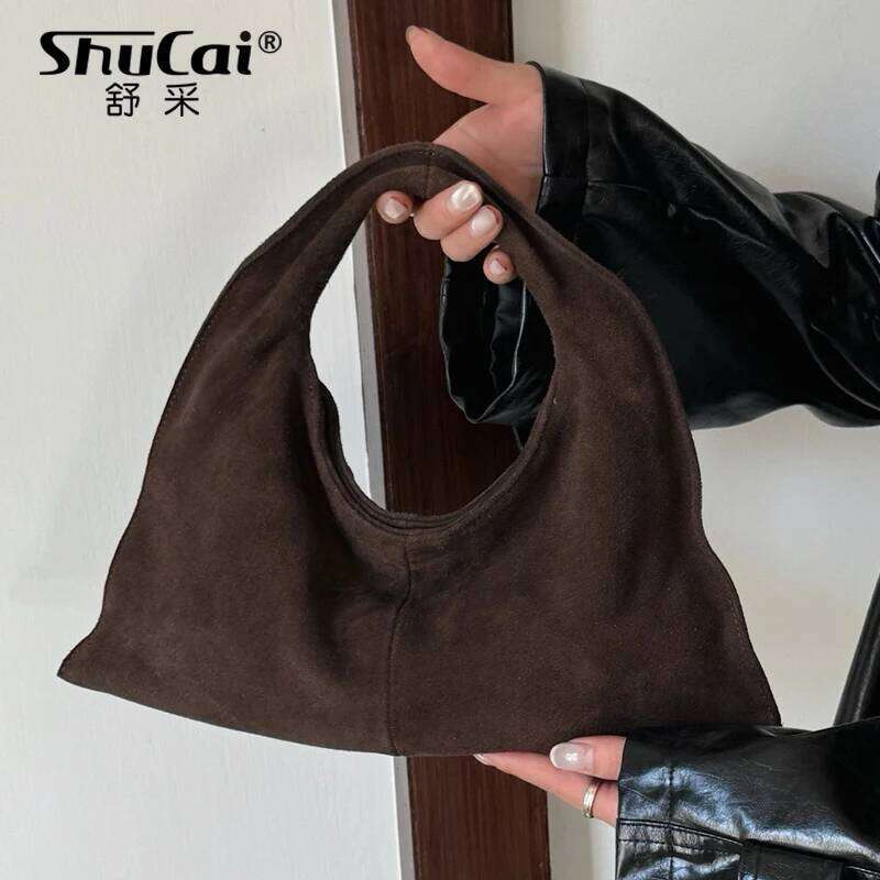 designer bag Women Suede Cow Leather Shoulder Crossbody Bags Large Capacity Solid Color Hobos Ladies Messange Handbag Armpit Bag New