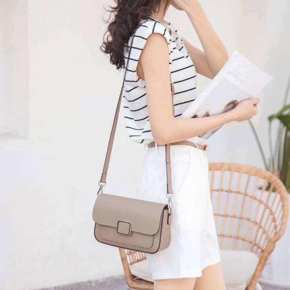 Genuine Women's Square Handbag, Soft Leather Cowhide Underarm Bag, Ladies' Stylish Single Shoulder Crossbody Bag