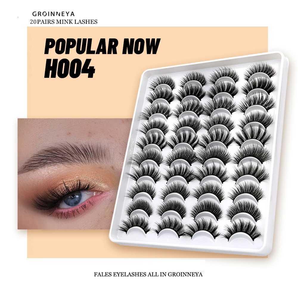 5/10/20 pairs of GROINNEYA lashes 3D Faux Mink Lashes Natural False Eyelashes Dramatic Volume Lashes Eyelash Extension Makeup Z250730