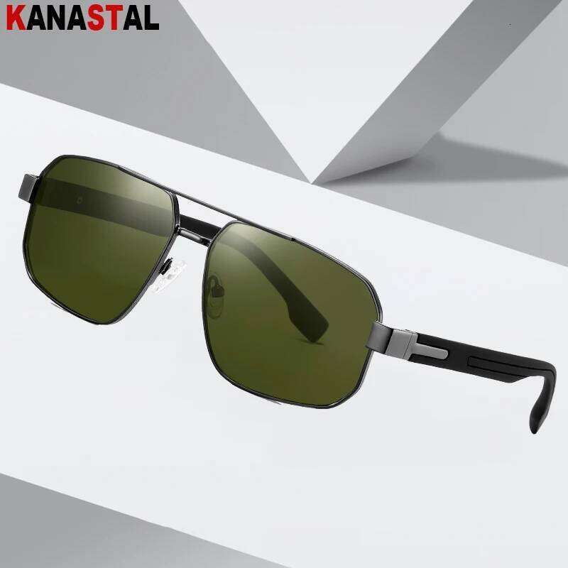 Men Metal Polarized Sunglasses Women UV400 Sun Glasses Big Eyeglasses Frame Driving Golf Cycling Goggle Anti Glare Shade Eyewear