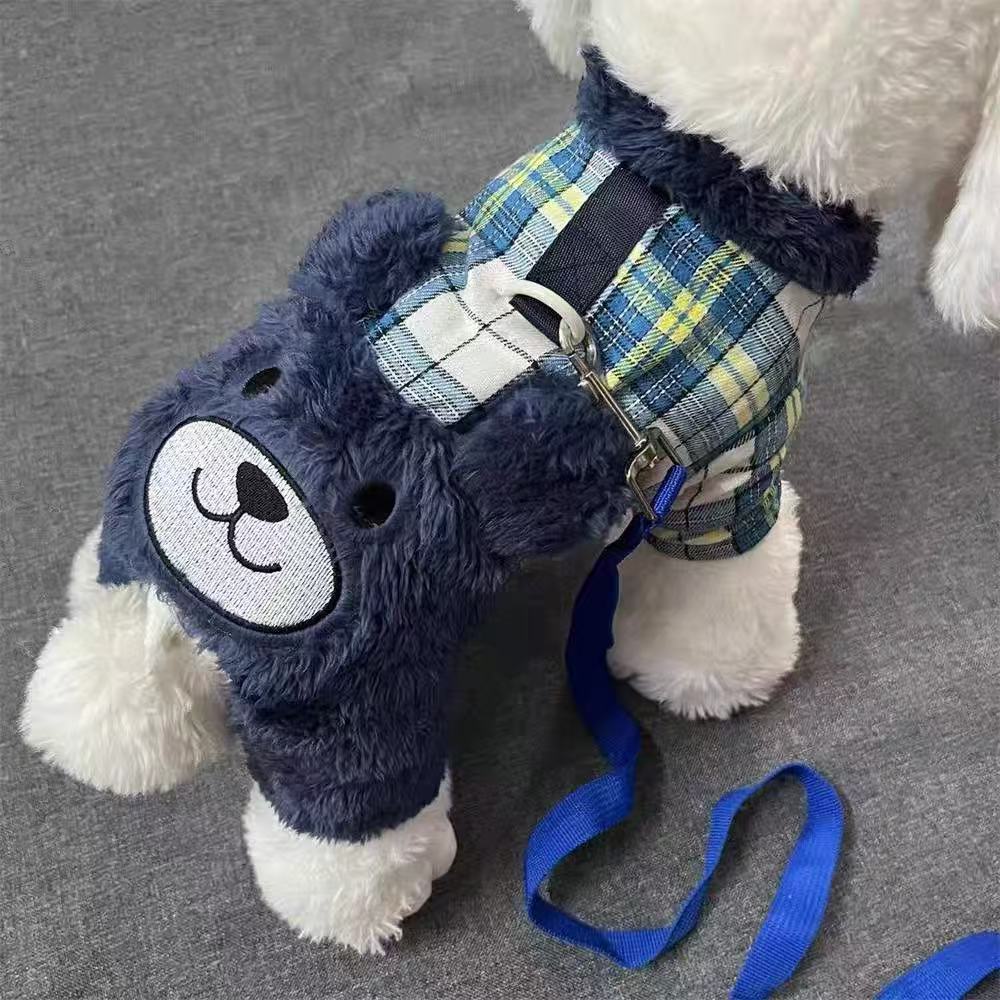 T852 Pet cute spring and summer thin traction vest Teddy Bichon small dog cat clothes