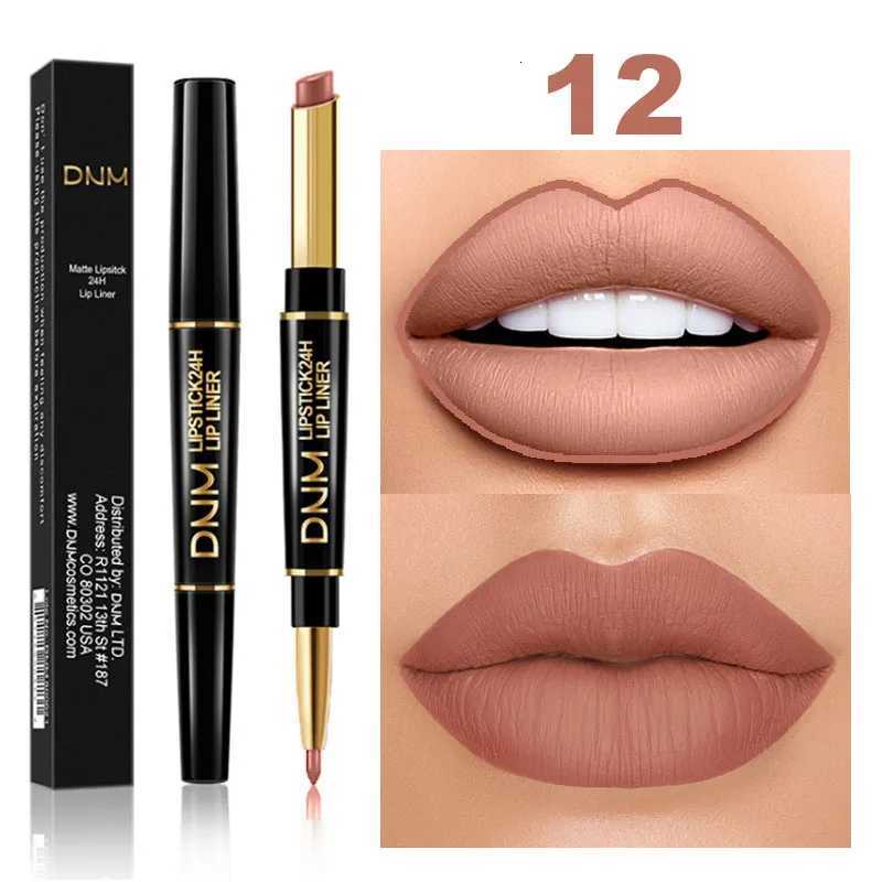 Double Ended Matte Lipstick Long Lasting Waterproof Lipsticks Brand Lip Makeup Cosmetics Dark Red Lips Liner Pencil Beauty G250729