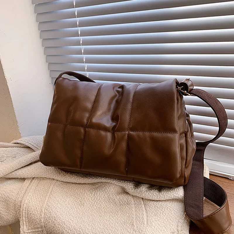 New Arrival Space Cott Shoulder Bags For Women Luxury Quilted Down Pu Leather Crossbody Bag Messenger Handbag Totes Purse Y250730