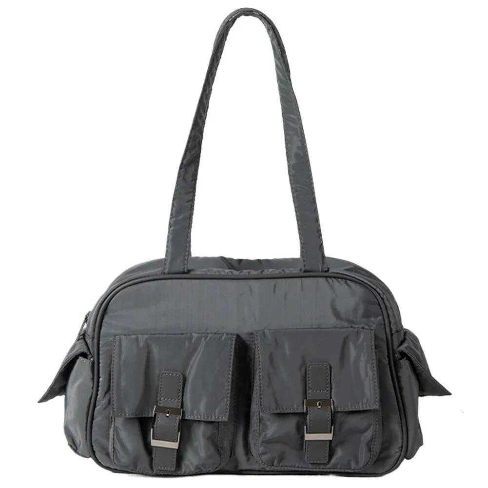 Multi Pockets Tote Large Capacity Handbag for Women's Travel Solid Shoulder Nylon Simple Armpit Bag Ladies Underarm Bags high-quality