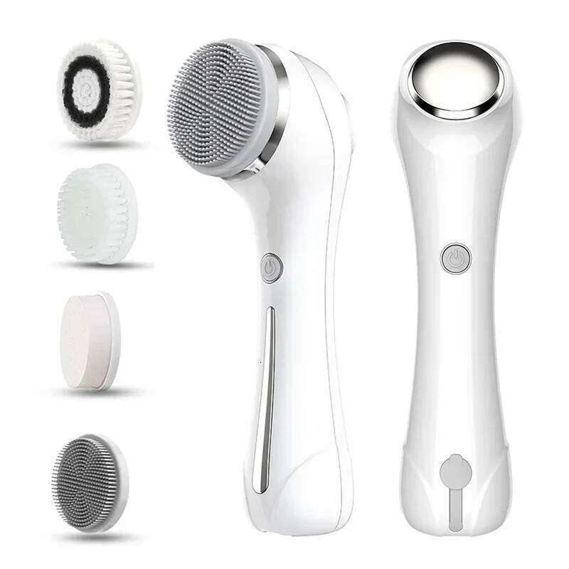Face Scrubber Sonic Facial Cleansing with 5 Interchangeable Brush Head IPX7 Waterproof Wireless Rechargeable for Massaging