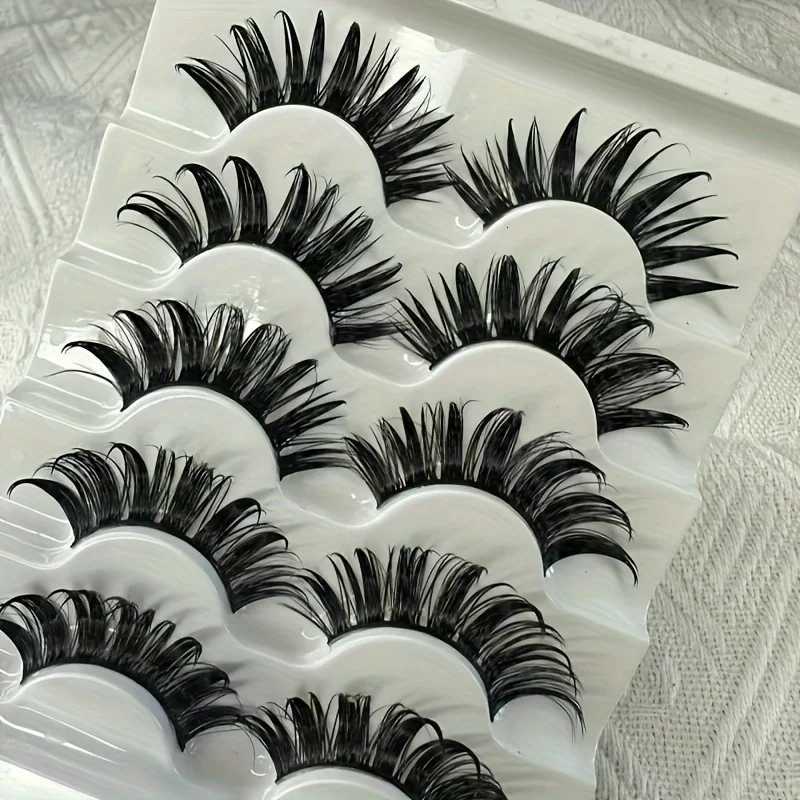 10 pairs of manga eyelashes Japanese role-playing spiky eyelashes 16MM thick artificial mink doll eyelash extension set Z250730