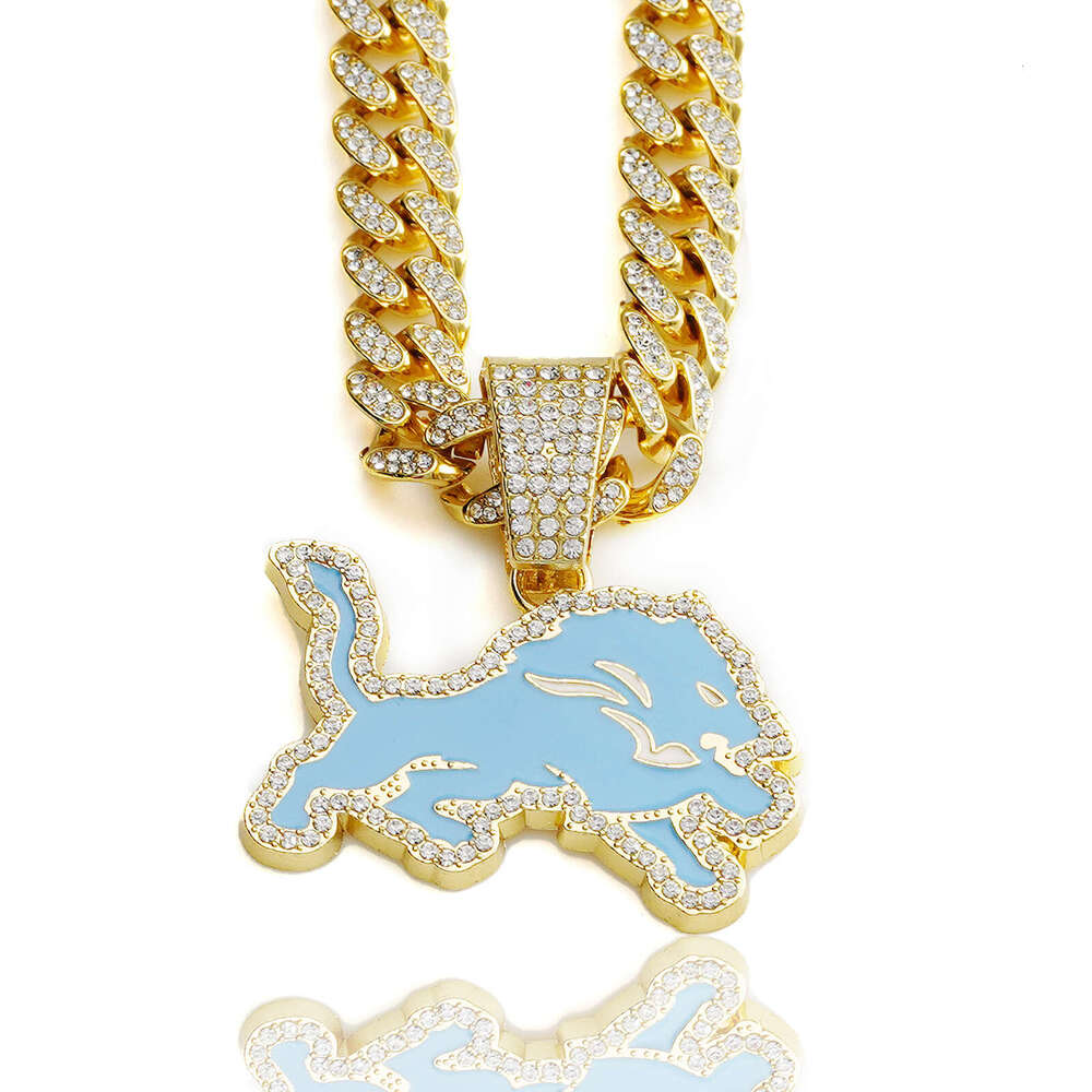 Hot Selling Jewelry Men's Personality Hip Hop Cuban Necklace Fashion Cool Lion Team Pendant