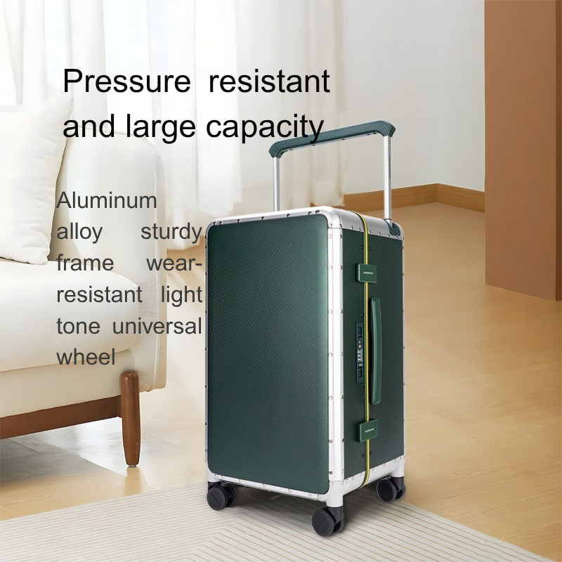 Premium Carbon Fiber Luggage Compartment for Women - Aluminum Frame Suitcase with Universal Wheels