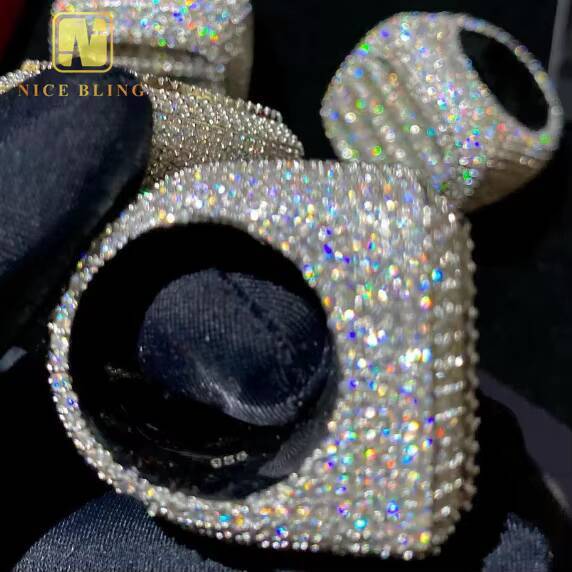 Fashion Ring Baguette Hip Hop Style Iced Out VVS Moissanite Jewelry Custom 925 Sterling Silver Diamond Rings Men Women