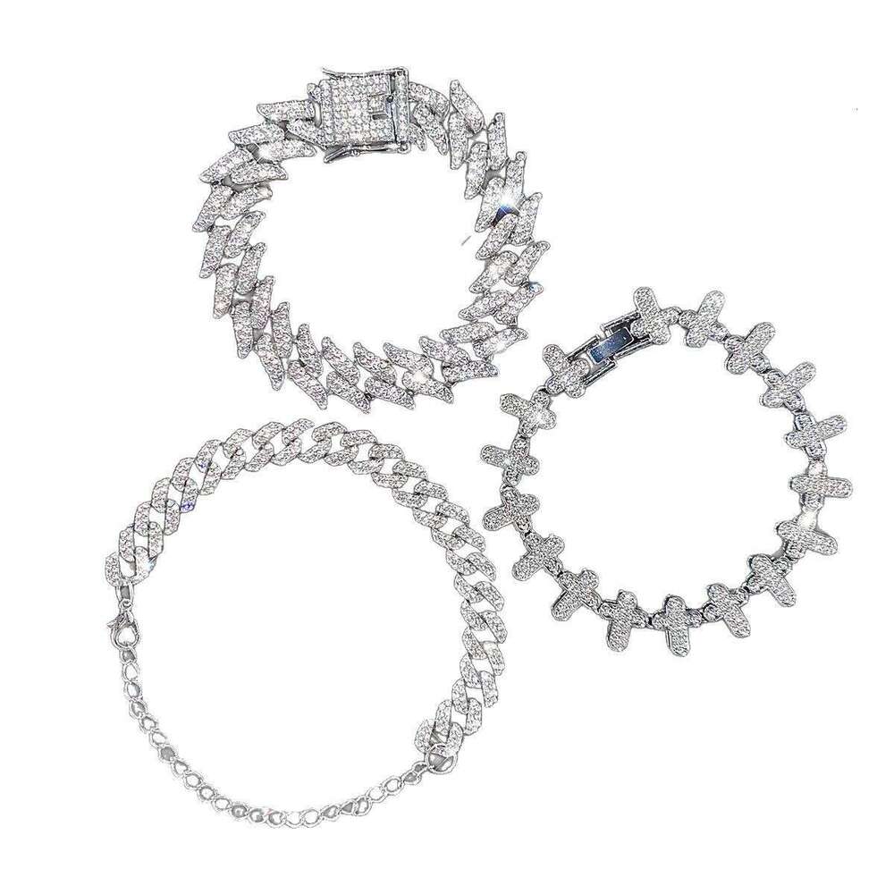 Hot Selling Dia Cross Cuban Chain Creative Design Bracelet Hand Jewelry