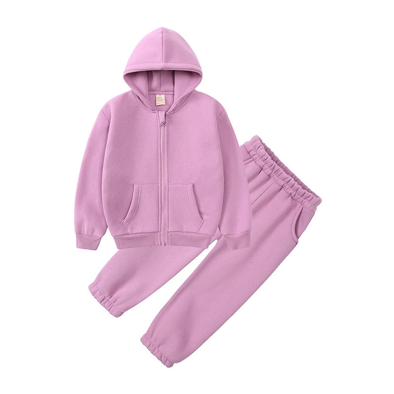 Baby Boy Girl Cotton Fleece Hooded Clothing Kids Jacket Coat Pants Suit for Sports Suits Tracksuits Toddler Children Clothes Set 250729