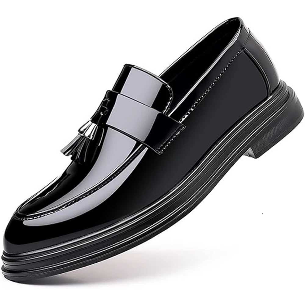 Mens Tassels High Gloss Patent Penny Loafers Fion Formal Business Casual Oxford Slip-On Dress Shoes for Men Y250731
