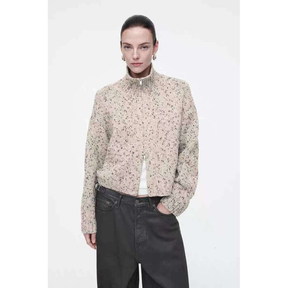 Ethereal MD 2025 Cos Spring New Style Of Women's Casual Version Blended Texture Zipper Cardigan 250728