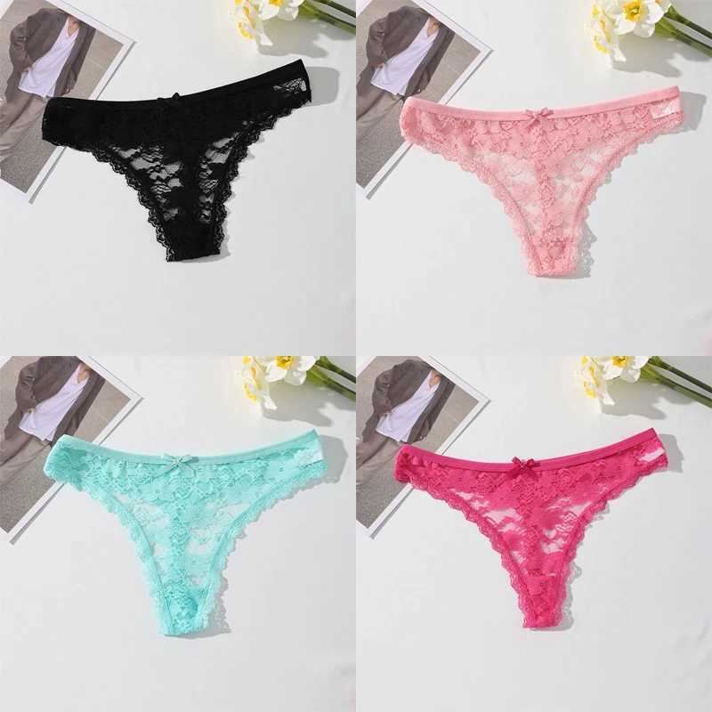 4PCS/Set Women Thongs Panties Sexy Underwear Lace Panties Low Waist Lingerie Female Floral Lace Briefs Breathable Ladies Pantys 250715