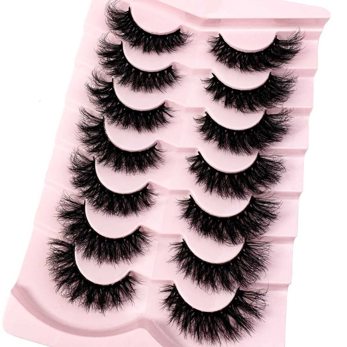 3D Mink Lashes Cat Eyelashes Fluffy Wispy Volume Lashes Natural Feathery Effect Lightweight Flexible Band Fake Lashes Z250730
