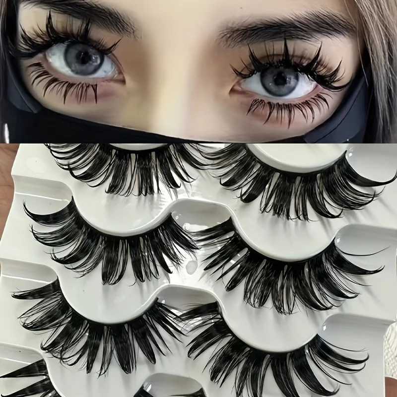 10 pairs of manga eyelashes Japanese role-playing spiky eyelashes 16MM thick artificial mink doll eyelash extension set Z250730