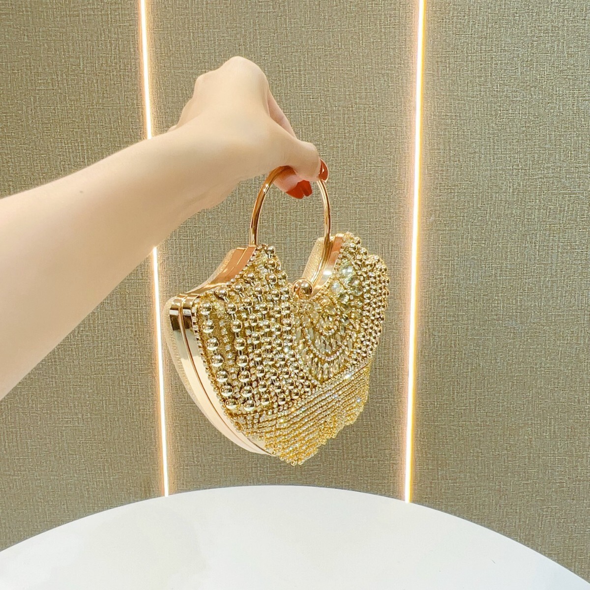 2025 Designer's New Women's Banquet Bag Full Diamond Fashion Inlaid Diamond Handbag