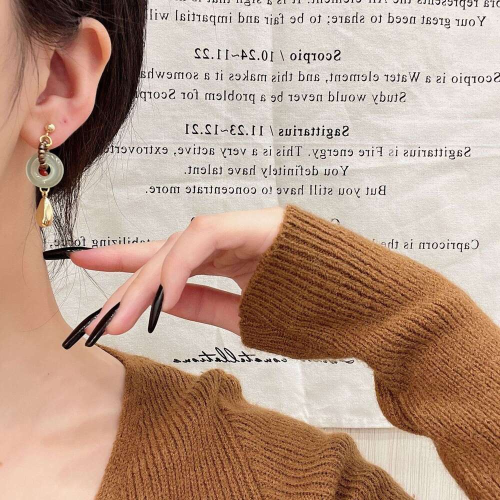 Golden Rhombus Tassel Ethnic Style New Year Good Luck Niche High-end Light Wealth Exquisite Women's Earrings 732