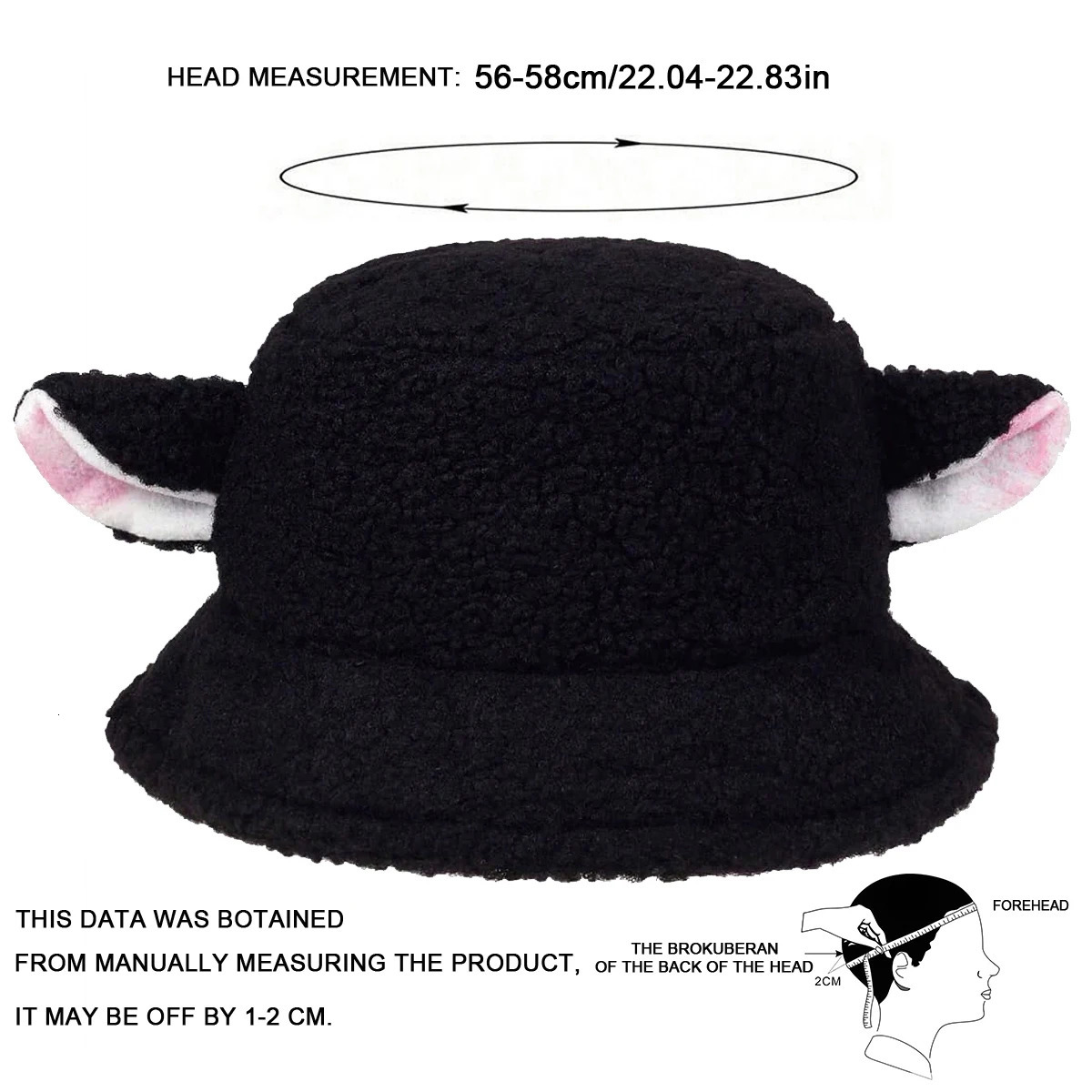 Unisex Monster Ears Personality Bucket Hats Autumn And Winter Lamb Wool Fishermen Caps Outdoor Casual Cap Sunscreen Hat 250724