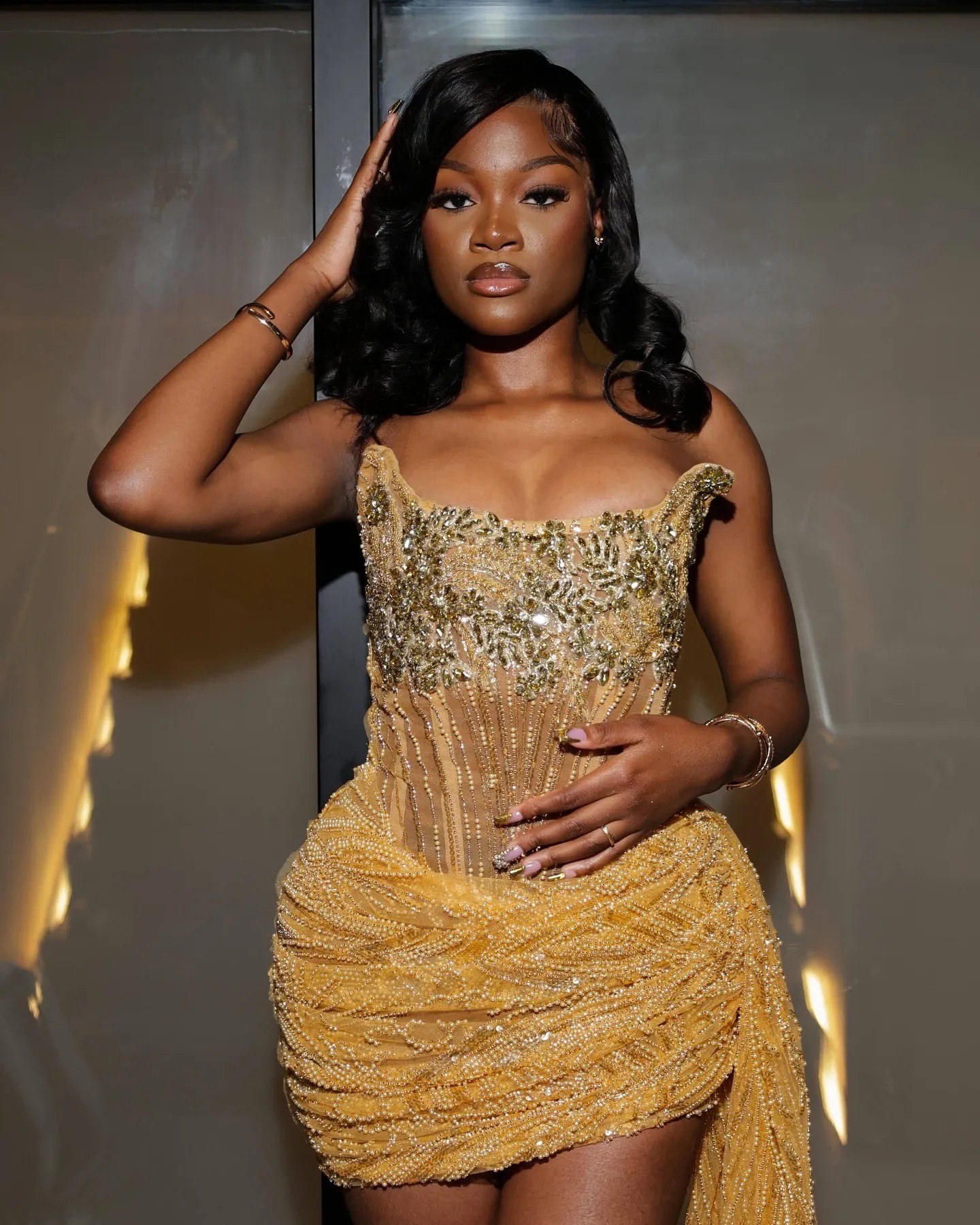 Gold Prom Evening Sheath Lace Crystals Mini Short Party Graduation Homecoming Birthday Holiday Club Gowns Dress