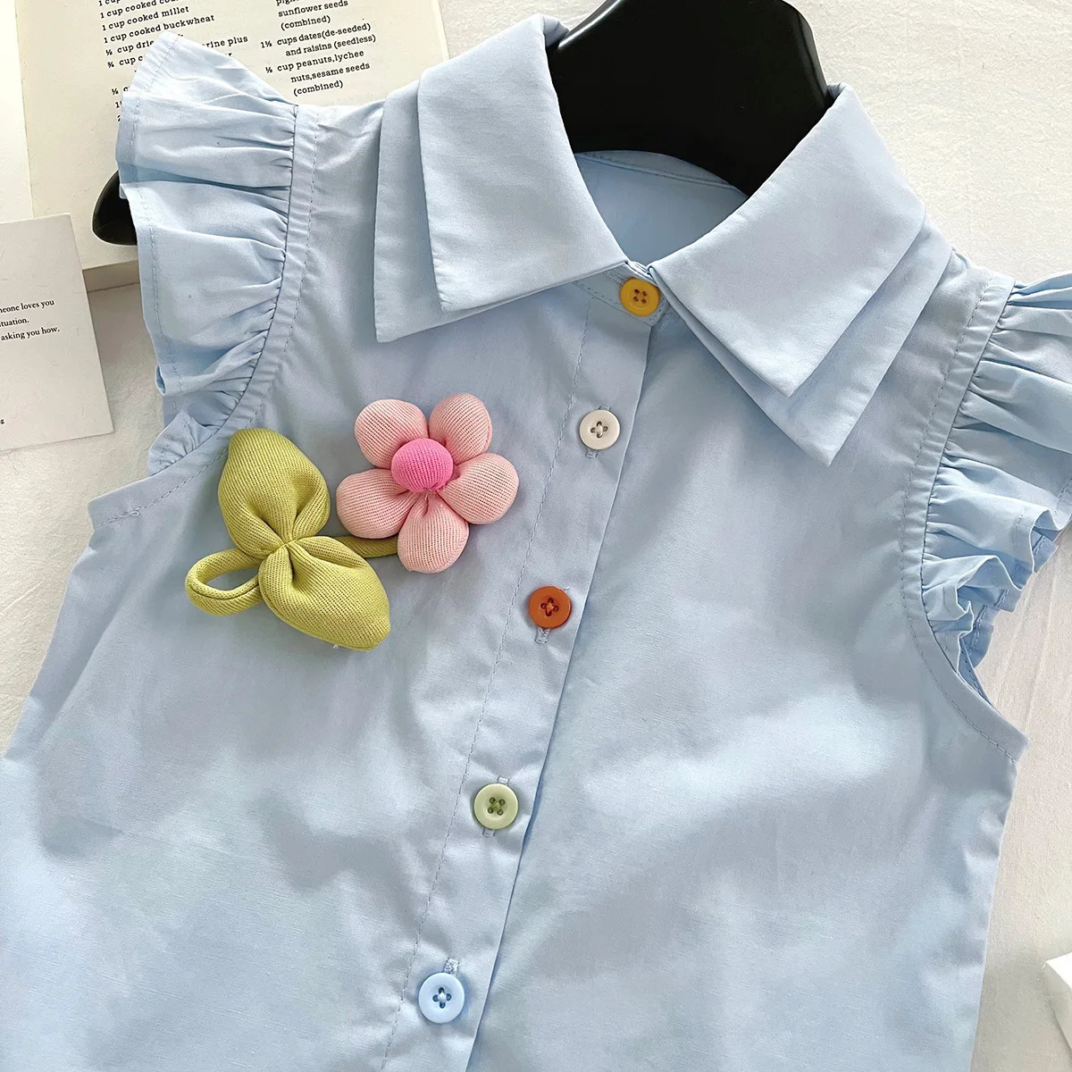 Summer Kid Girl 2PCS Clothes Set Cotton 3D Flower Fly Sleeve Polo Shirt Suits Loose Cake Princess Skirts Outfit Infant Girl Suit 250729