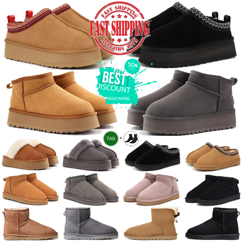 Designer Snow Boots Women Tazz Slippers Tasman Fur Slides Platform Boot Mustard Seed Ultra Mini Slipper Chestnut Suede Shoes Womens Winter Ankle Booties Australia