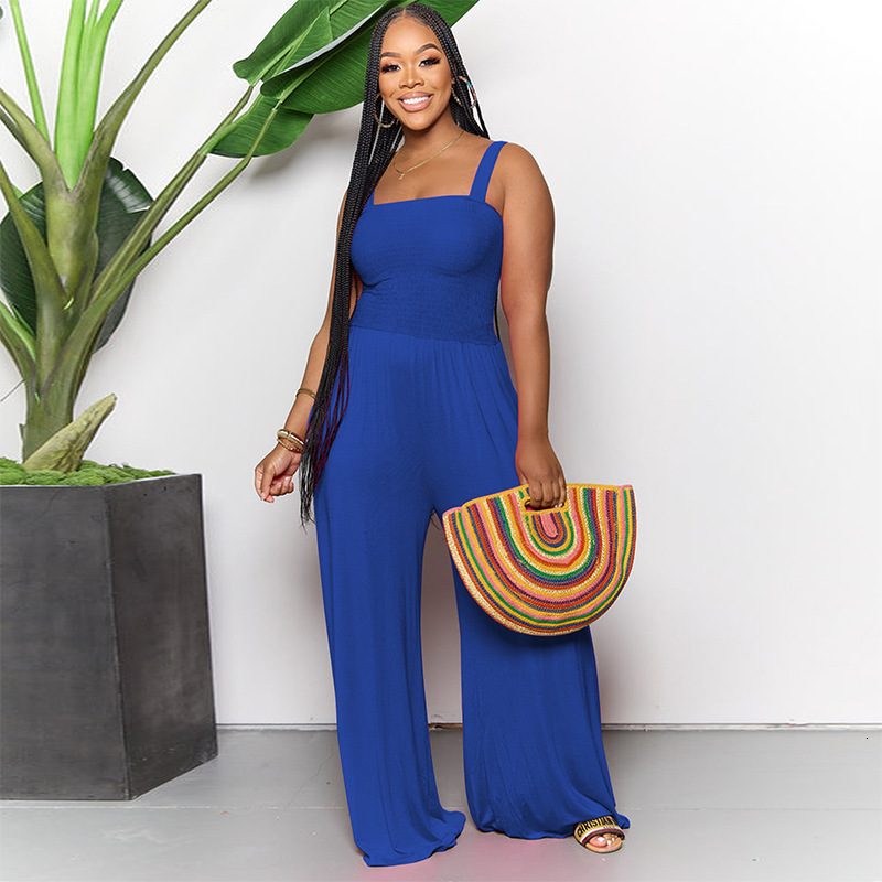 F1289 New Womens Solid Color Fashion Casual Jumpsuit