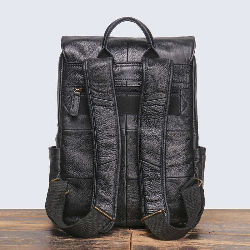 LUOKIR Retro Fashion Men's Genuine Leather Nubuck Large Capacity Laptop Bag Cowhide Women's Travel Backpack 250731