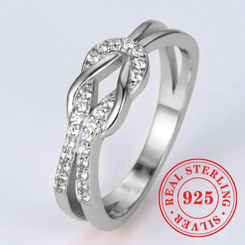 925 Sterling Silver Unique Knot Designed Rings for Women Fashion Eternal Wedding Bridal Jewelry Elegant Daily Accessories y250730