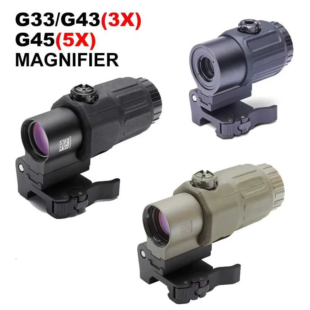 33 43 45 Sight Fixed 3X 5X Magnifier Scope With Switch to Side Quick Detachable QD Mount For Airsoft Hunting R250730