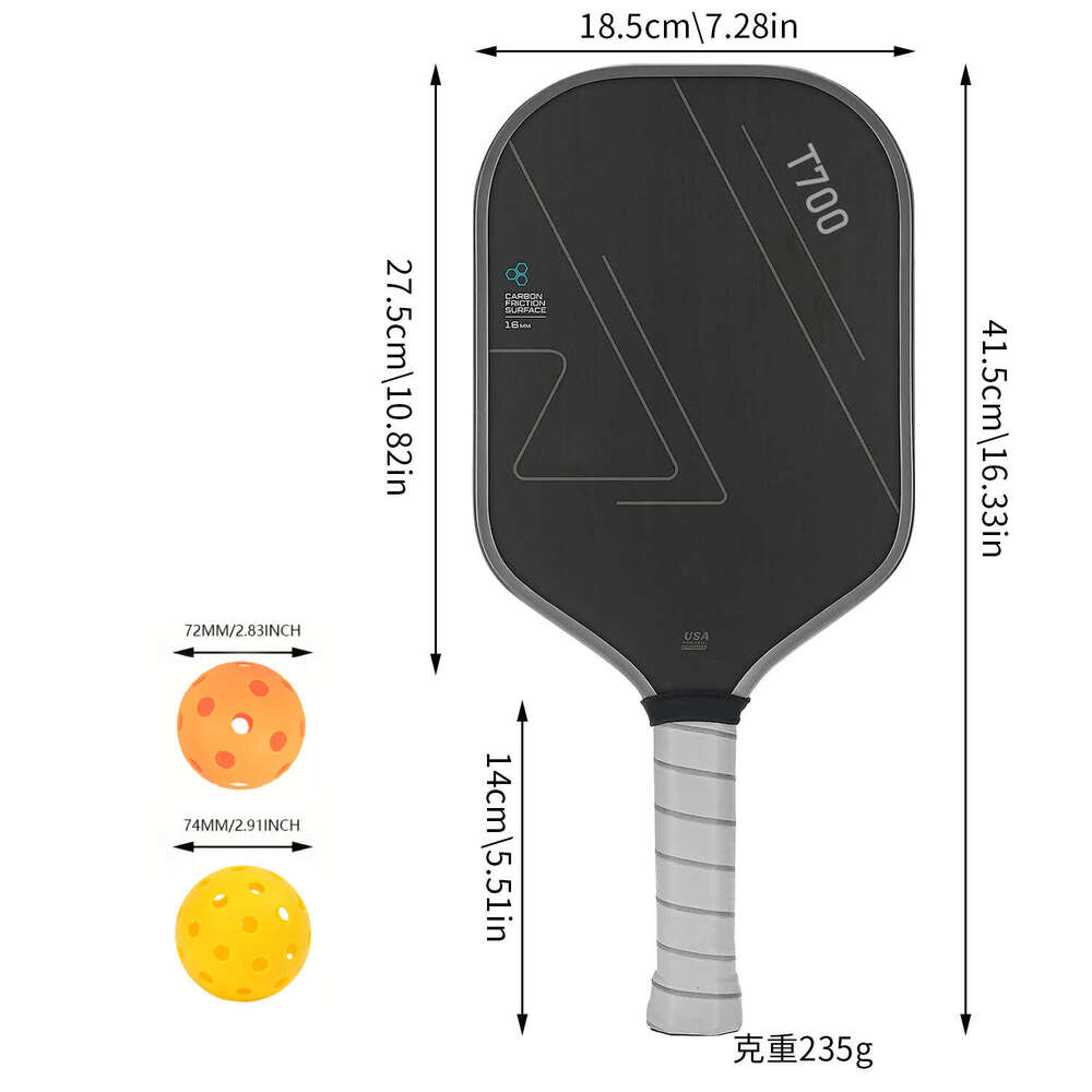 Carbon Fiber Racket T700 Surface Sandblasting Professional Competition Grade Pickleball
