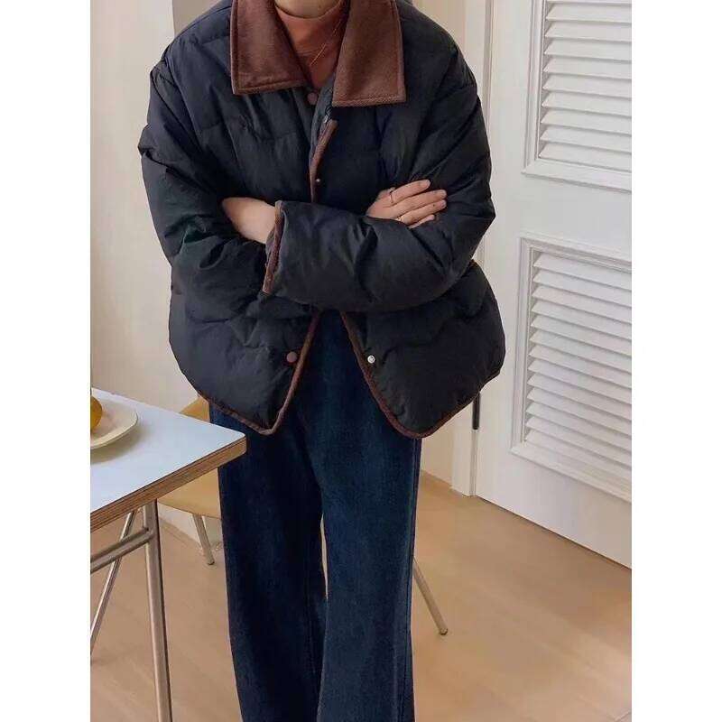 Designer Clothing 2025 Women's Fall Winter Tops Jacket White Duck Down Short Models Standing Collar Personalized Leisure Fashion New