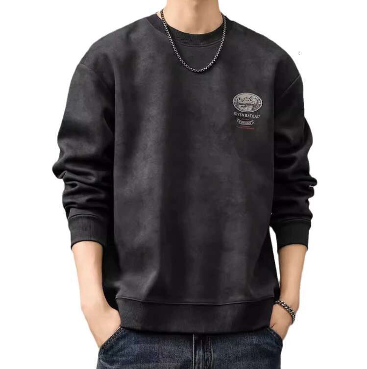 Designer Clothing 2025 Spring Mens Loose Fit Round Neck Hoodie Big Size Oversized Streetwear Hip Hop Retro American Casual Pullover Trendy Print