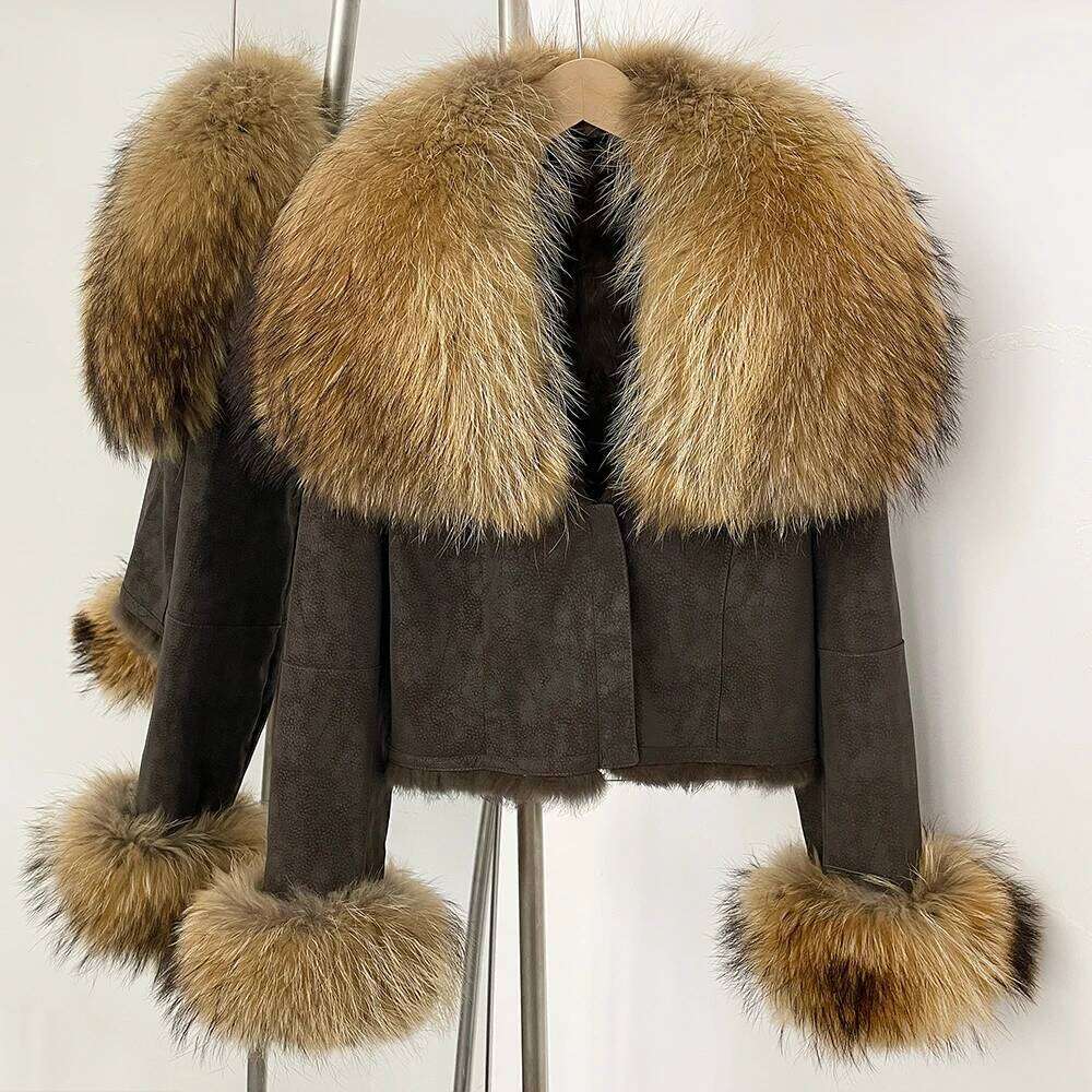 Designer Clothing OFTBUY Natural Raccoon Fox Coat Women 2025 New Autumn Winter Short Suede Clothes Fashion Warm Rabbit Fur Liner Jacket Female Fashion