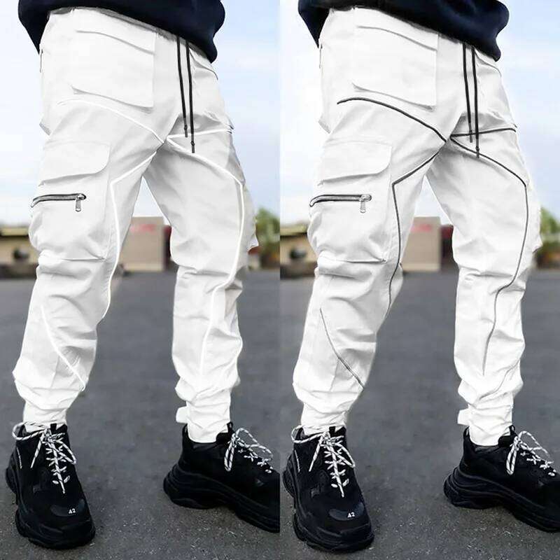 Men's Reflective Cargo Pants 2025 New Hip Hop Casual Joggers Trousers Multi-Pocket Men Sweatpants Streetwear Sports Pant M-3XL