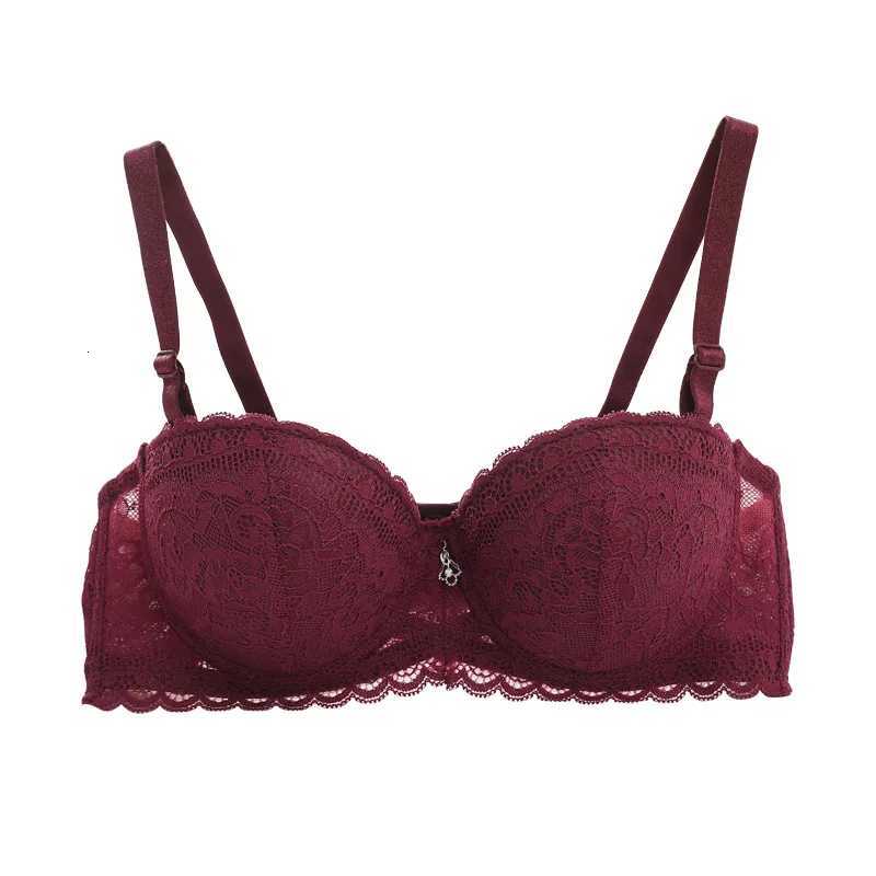 Sexy Lace Bras for Women Natural Latex Underwire Thickness Optional Underwear Womens Small Chest Side Gather Bra Z250730