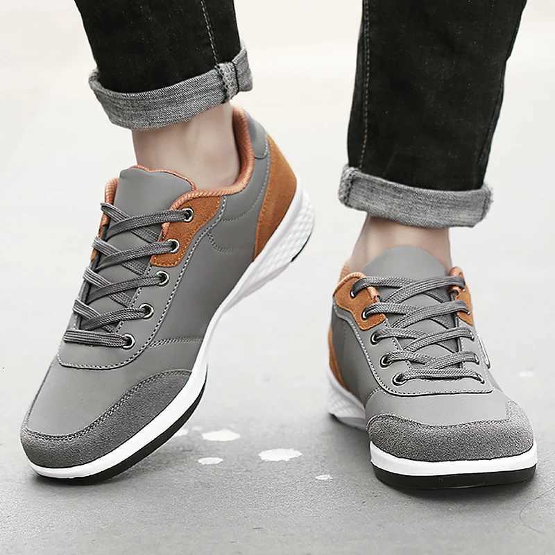 Leather Men Shoes Sneaker Trend Sports Running Breathable Mens Sneakers Non-slip Footwear Shoe for Men Walking Autumn Y250731