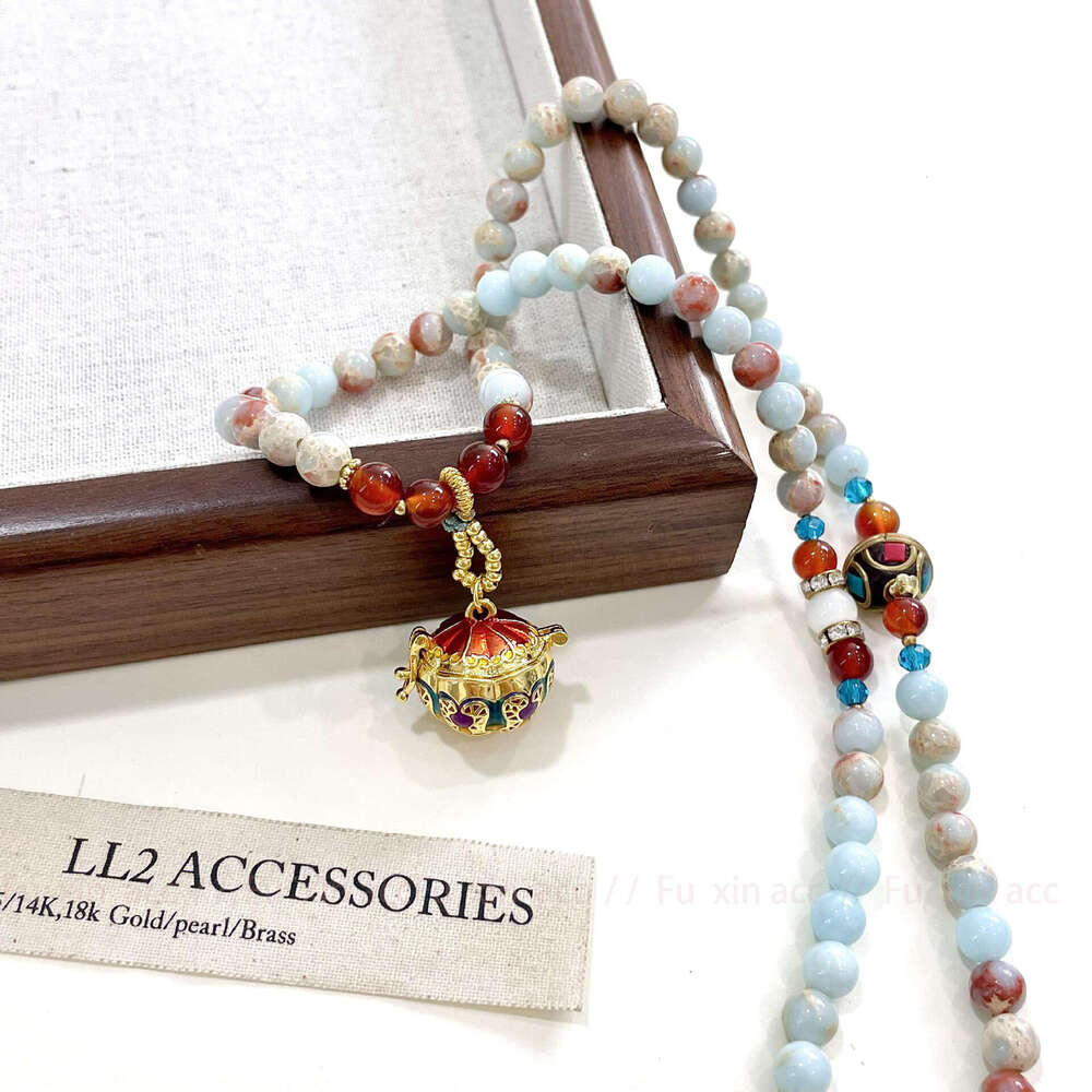 New Chinese Style National Trend Light Niche Natural Crystal Jade Necklace Women's Bracelet Accessories Incense Burner Openable 630