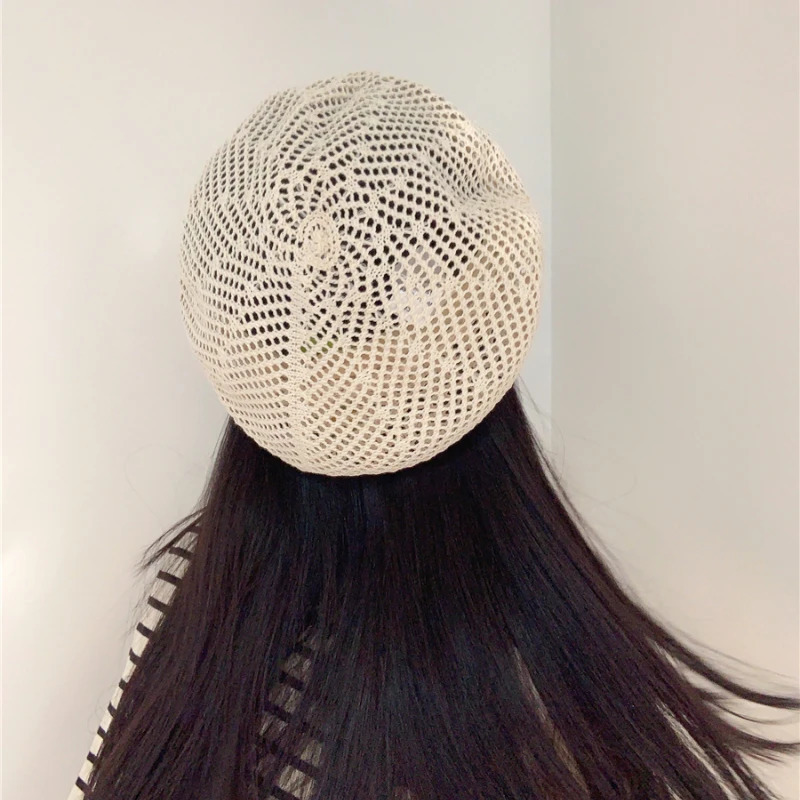 Berets for Women Summer Thin Hollow Breathable Sweet Versatile Retro Temperament Elegant Ins Fashion Painter Beret Hats 250730