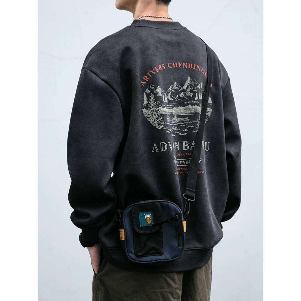 Designer Clothing 2025 Spring Mens Loose Fit Round Neck Hoodie Big Size Oversized Streetwear Hip Hop Retro American Casual Pullover Trendy Print
