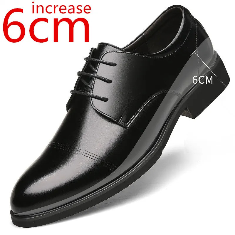 Height Increasing Shoes Men Taller Elevator 6CM Invisible Insole for Daily Mens Heighten Increased Wedding Oxfords Office Male 250730