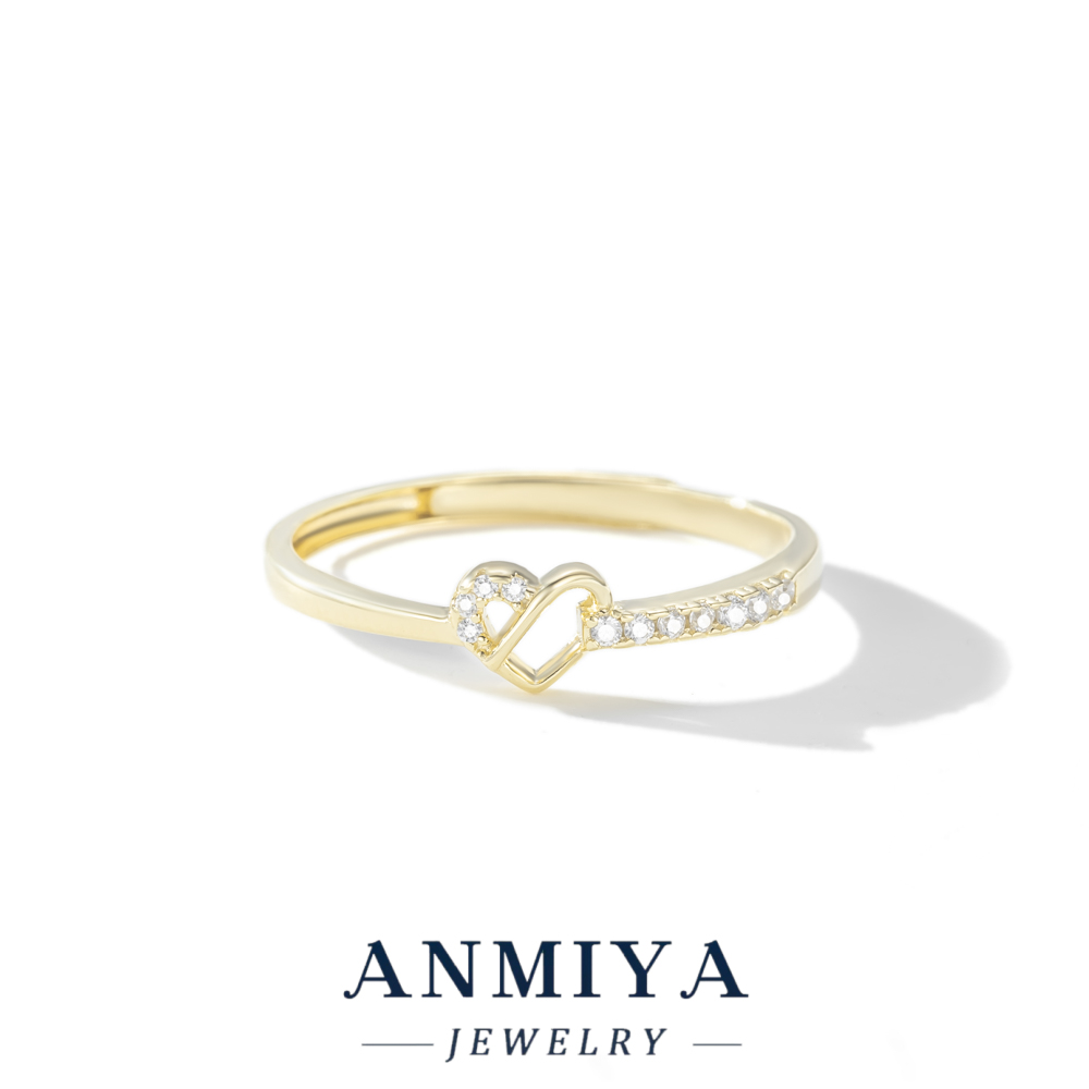 Tender Vintage Link 925 Sterling Silver Ring Romantic Heart Shape Jewelry for Women Valentine's Day Gift