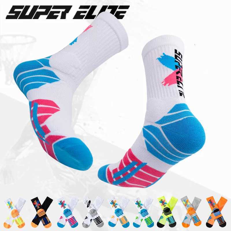 1 Pair High Tube Professional Practical Sport Socks Mens Towel Bottom Thickened Shock Absorbing Contrast Color Elite Socks Z250731