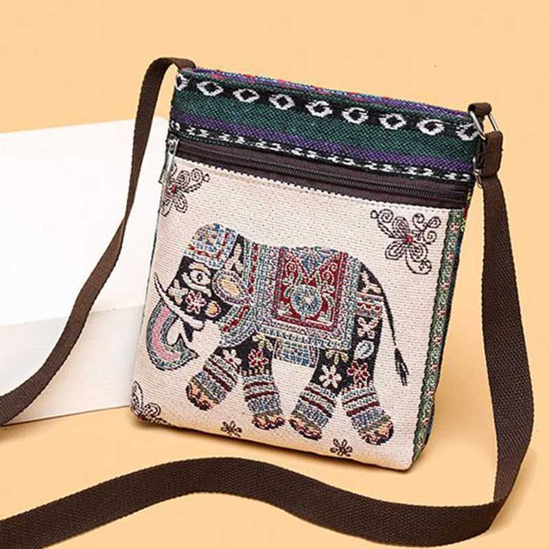Lady Crossbody Shoulder Bag Phone Purse Handbag Ethnic Style Embroidered Messenger Bag Retro Small Canvas Bag G250729