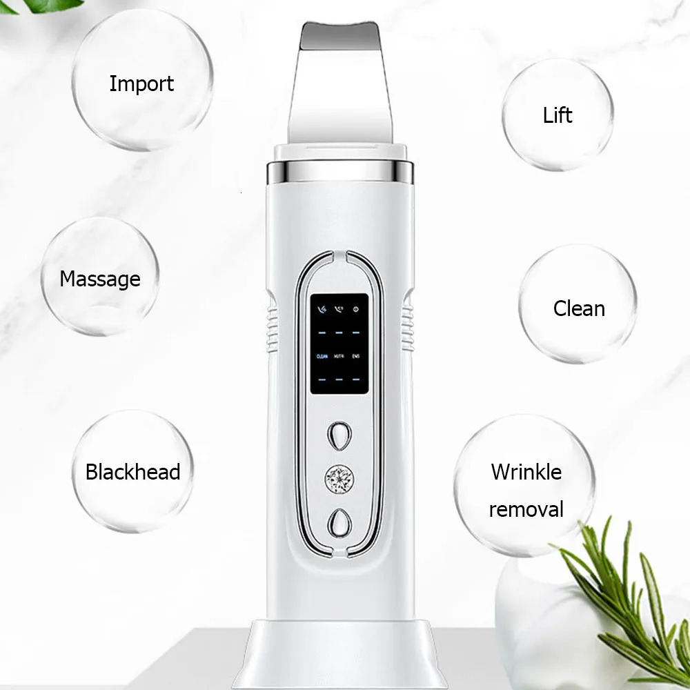 Ultrasonic Skin Scrubber Electric Cleansing Pore Deep Cleanser Blackhead Remover Peeling Shovel Device BeautyMachine 250729