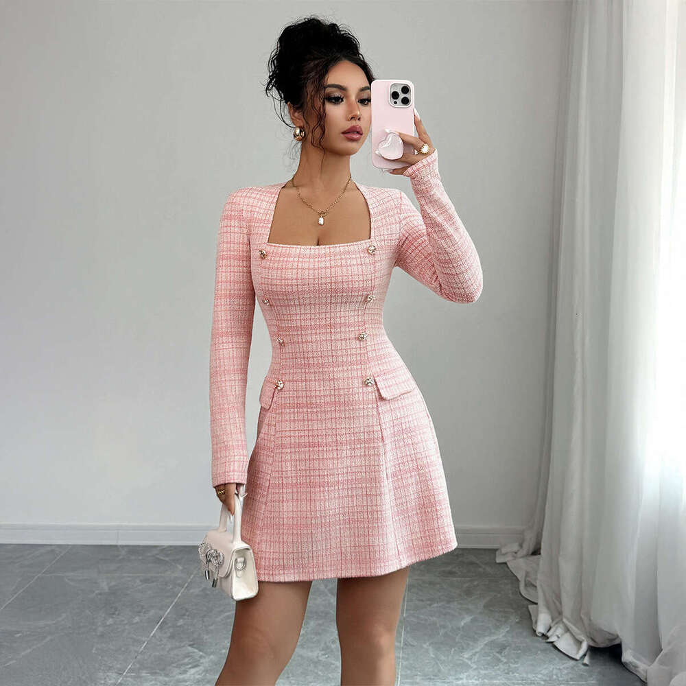Simple Fashion Style Long Sleeve Dress Women's Clothing 2025 Autumn Winter