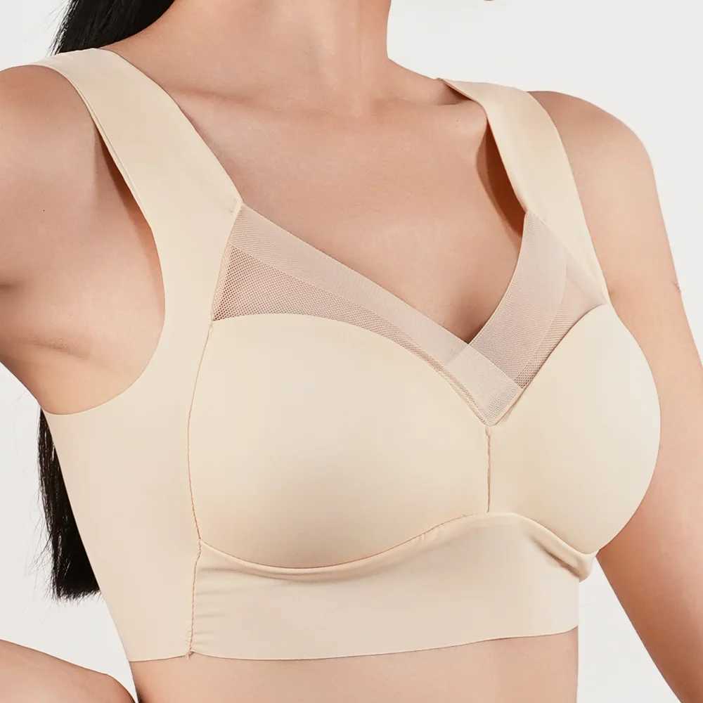 1pc Womens Ice Silk Minimizer Bras Large Size Underwear Seamless Lingerie Push Up Sport Thin Cup Sexy Mesh Yarn Bra for Women Z250730